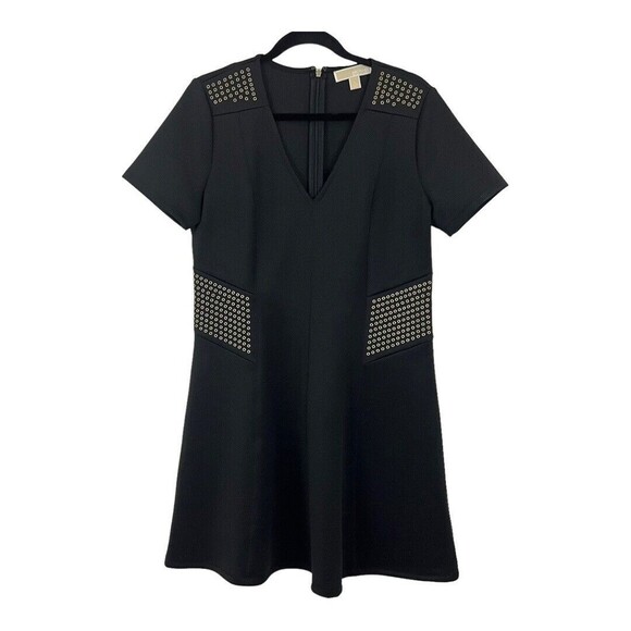 MICHAEL Michael Kors Womens Size L Scuba Fit Flare Studded Dress - Picture 1 of 4